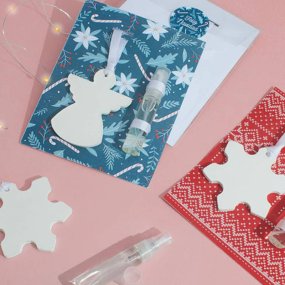 Kit como fazer ceramica perfumada de Natal. Materiais e instruções