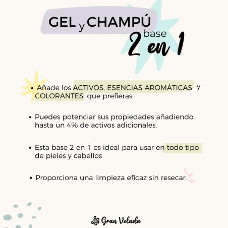 Propiedades gel y champu 2 en 1