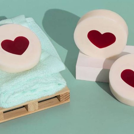 Kit como fazer sabonetes de inclusao coraçao. Materiais e instruçoes