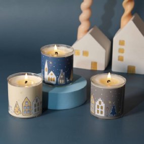 kit fazer velas de natal aldeia nevada