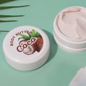 Kit como fazer body butter de coco. Materiais e instruçoes