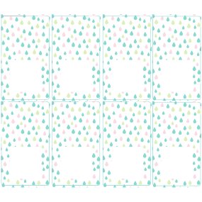 Adesivos retangulares gotas coloridas