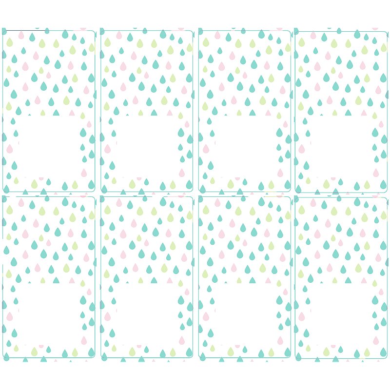 Adesivos retangulares gotas coloridas