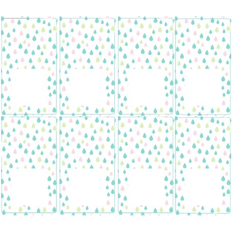 Adesivos retangulares gotas coloridas