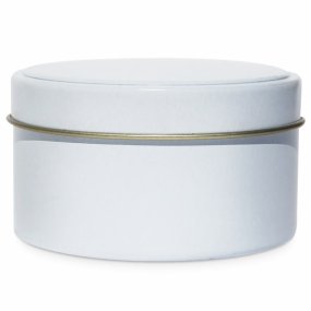 Pot en aluminium blanc de 130 ml avec couvercle à pression Pot en aluminium blanc de 130 ml avec couvercle à pression