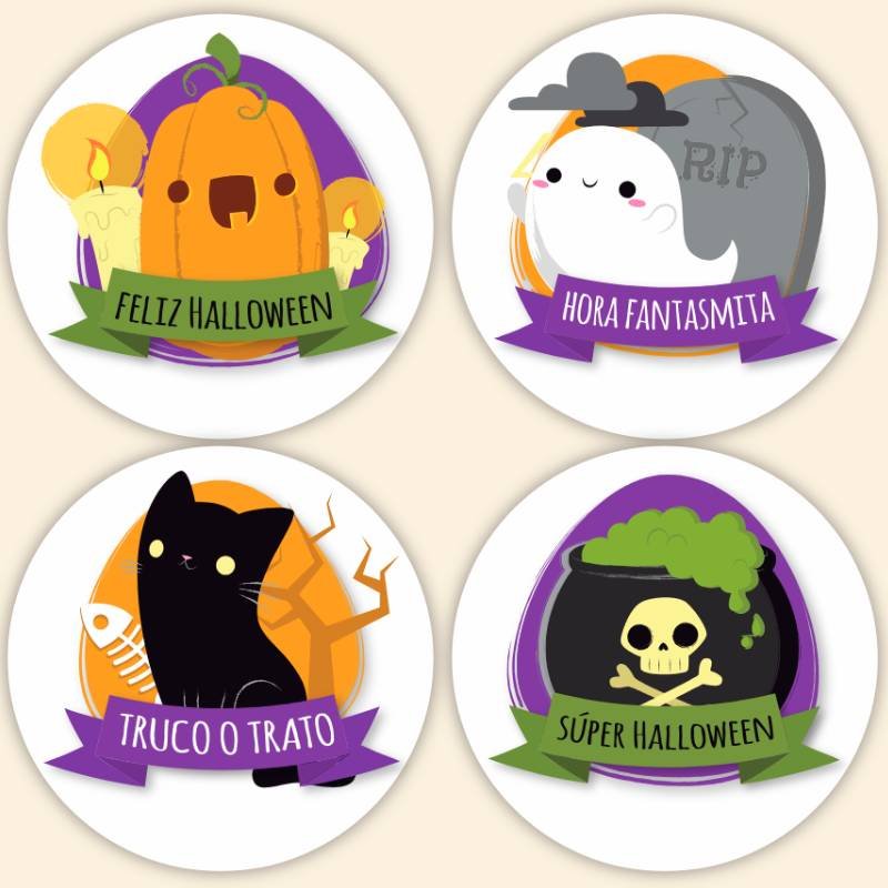Adesivos amigos de Halloween