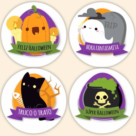 Adesivos amigos de Halloween