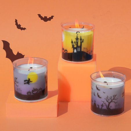 Kit velas de halloween en vaso