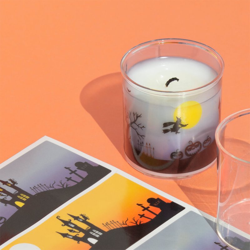 materiales e instrucciones velas halloween