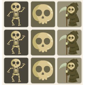 Pegatinas 9 calaveras y esqueletos Halloween Pegatinas 9 calaveras y esqueletos Halloween