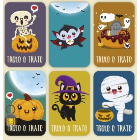 Pegatinas truco o trato halloween Pegatinas truco o trato halloween