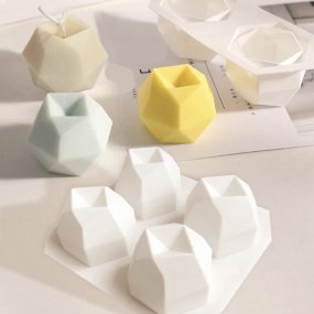 Molde de silicone geométrico para fazer velas
