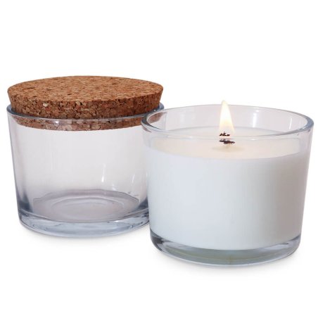 Copo 230 ml com tampa de cortiça para velas