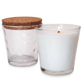 Verre 280 ml siena avec bouchon en liège pour bougies Verre 280 ml siena avec bouchon en liège pour bougies