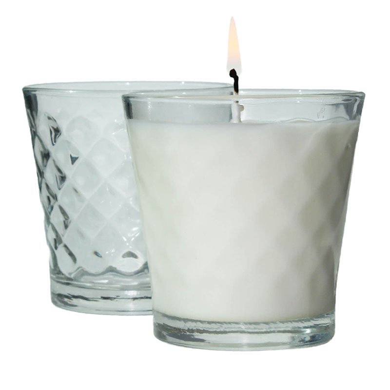 Copo de cristal diamante para velas