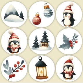 Pegatinas navideñas Invierno Polar Pegatinas navideñas Invierno Polar