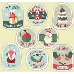 Adesivos de natal com mensagens de natal