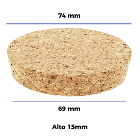 Tampas de cortiça 74 x 69 x 15 mm