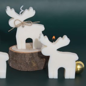 Kit pour fabriquer 3 bougies de renne de Noël. Matériaux et instructions Kit pour fabriquer 3 bougies de renne de Noël. Matériaux et instructions