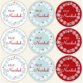 Pegatinas navidad copos de nieve