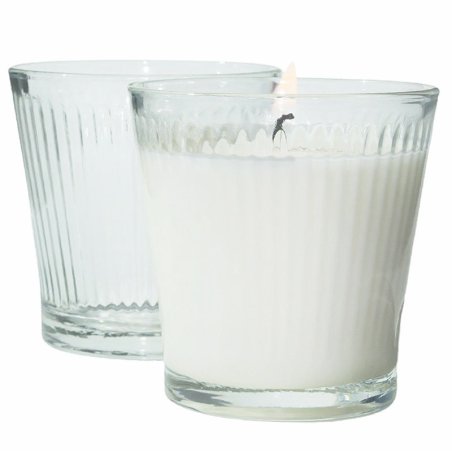 Vaso a rayas velas