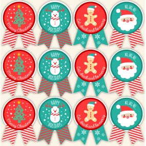 Etiquetas de Natal Insígnia