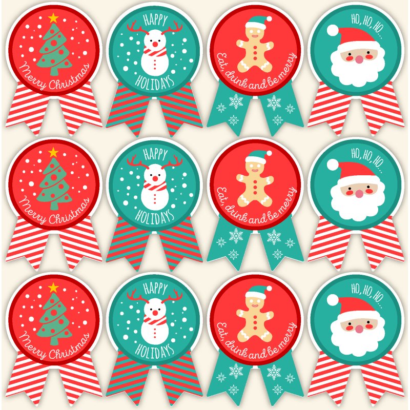 Autocollants de Noël phares