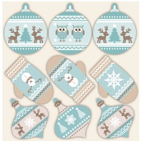 Autocollants décoratifs cadeaux de Noël