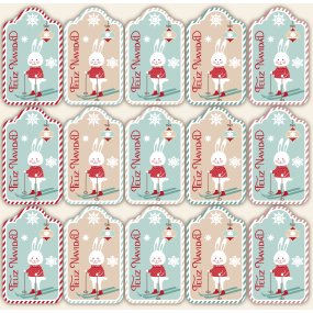 Timbres de Noël avec lapin