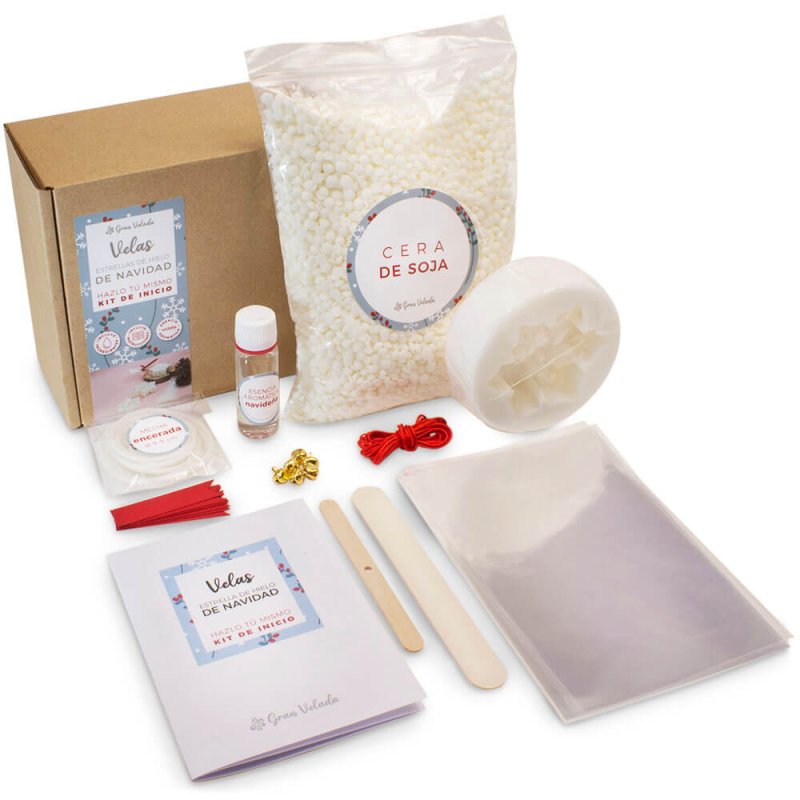 Kit como hacer velas estrella de hielo navidad. Materiales e instrucciones