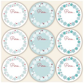 Etiquetas para poner nombres en regalos con copos de nieve Etiquetas para poner nombres en regalos con copos de nieve
