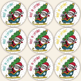 Pegatinas papa noel made in laponia Pegatinas papa noel made in laponia