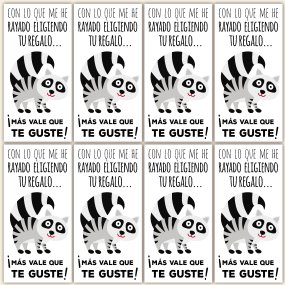 Adesivos para presentes guaxinim (mapache)