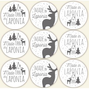 Pegatinas made in laponia grises Pegatinas made in laponia grises