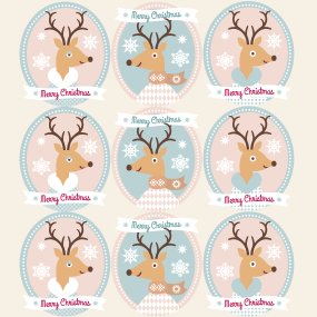 Pegatinas grandes navidad vintage Pegatinas grandes navidad vintage