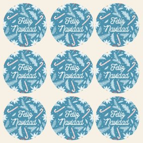 Adesivos redondos Feliz Natal