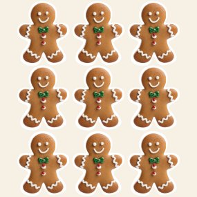 Pegatinas navideñas galleta de jengibre 3D
