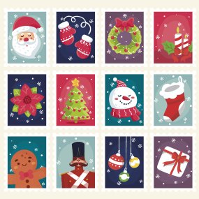 Autocolantes natalícios selos festivos