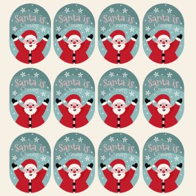 Pegatinas navideñas Santa is coming!