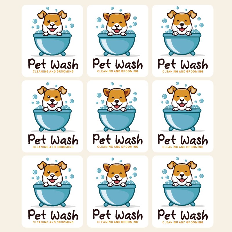 Autocolantes pet wash