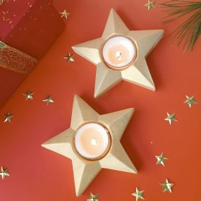 Kit pour fabriquer des porte-bougies étoile de Noël. Matériaux et instructions