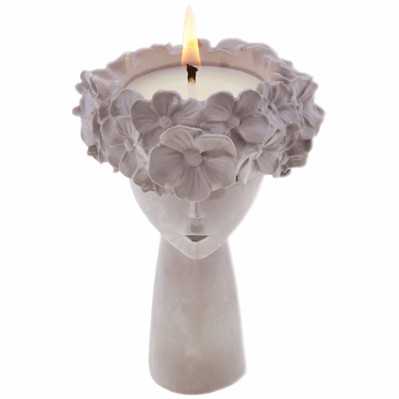 Molde recipiente de velas busto floral