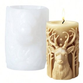 Molde cirio navideño reno y arbol Molde cirio navideño reno y arbol
