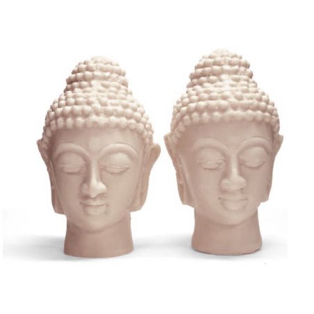 Moule deux grandes têtes de Bouddha jumelles - 1