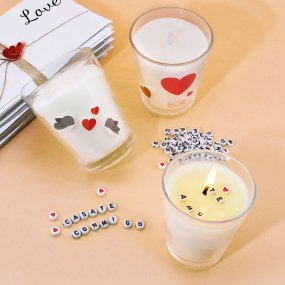 kit para velas com mensagem oculta. Materiais e instruçoes