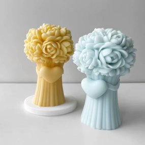 Molde buquê de rosas com coração