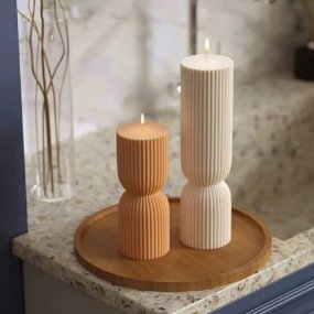 Molde estriado duplo para velas Molde estriado duplo para velas