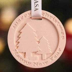 Molde Merry Christmas com árvores cerâmica perfumada