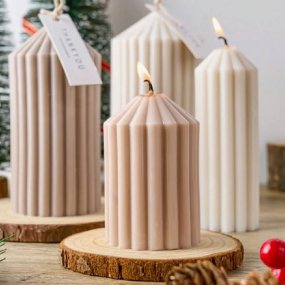 Porte-bougie en bois rustique