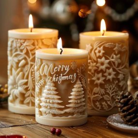 Moule bougie avec relief de Noël